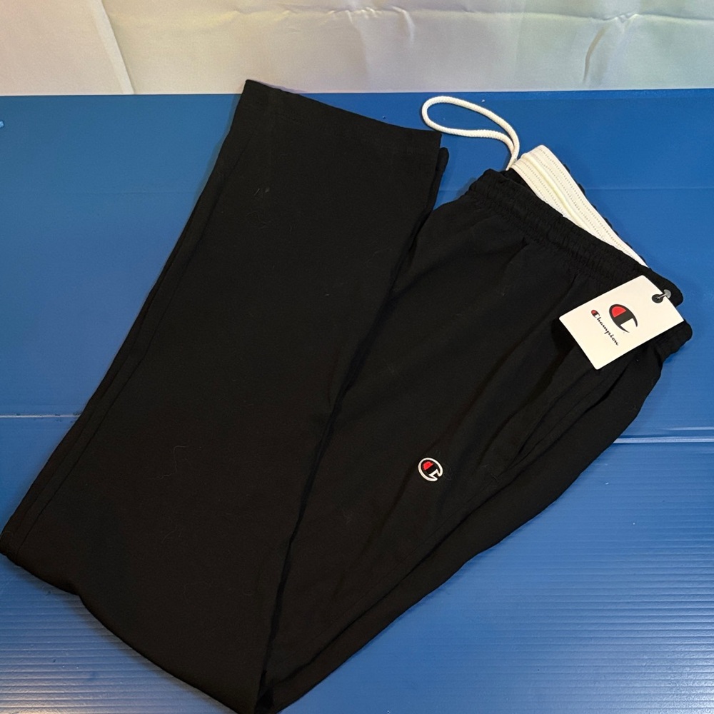 Champion Black Men's Logo Jogger Sweatpants with White Drawcord